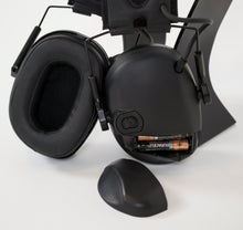 Load image into Gallery viewer, AKT1 Sport Electronic Earmuff, hearing protection for shooting sports, batteries included, easy access battery compartment, memory foam cushions, safety, Noise Reduction Rating, NRR 25, Impact and Passive noise blocking